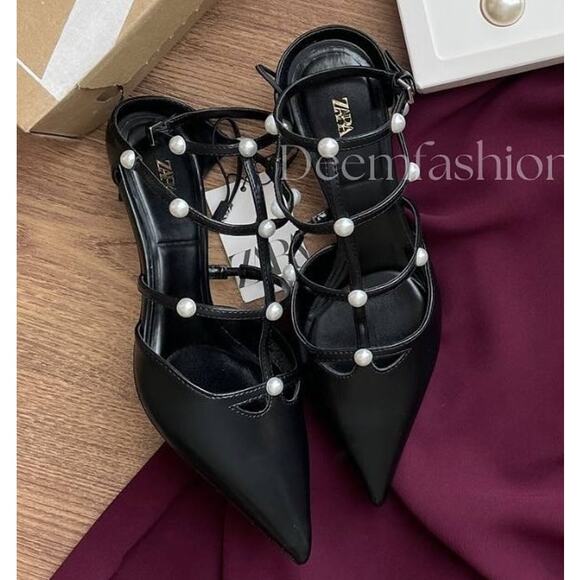 RARE!!! ZARA Strappy Embellished Heels NWT - Picture 12 of 16